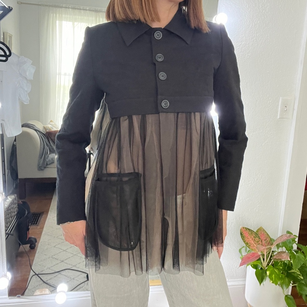 Black and tan tuile Women's Blazer
